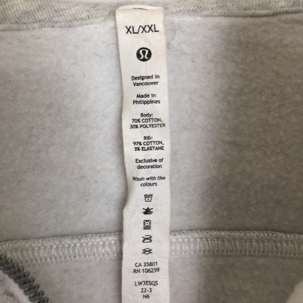 Lululemon Scuba Hoodie Gray Women’s Size XL/XXL Thick Sweatshirt Fabric - Picture 5 of 14